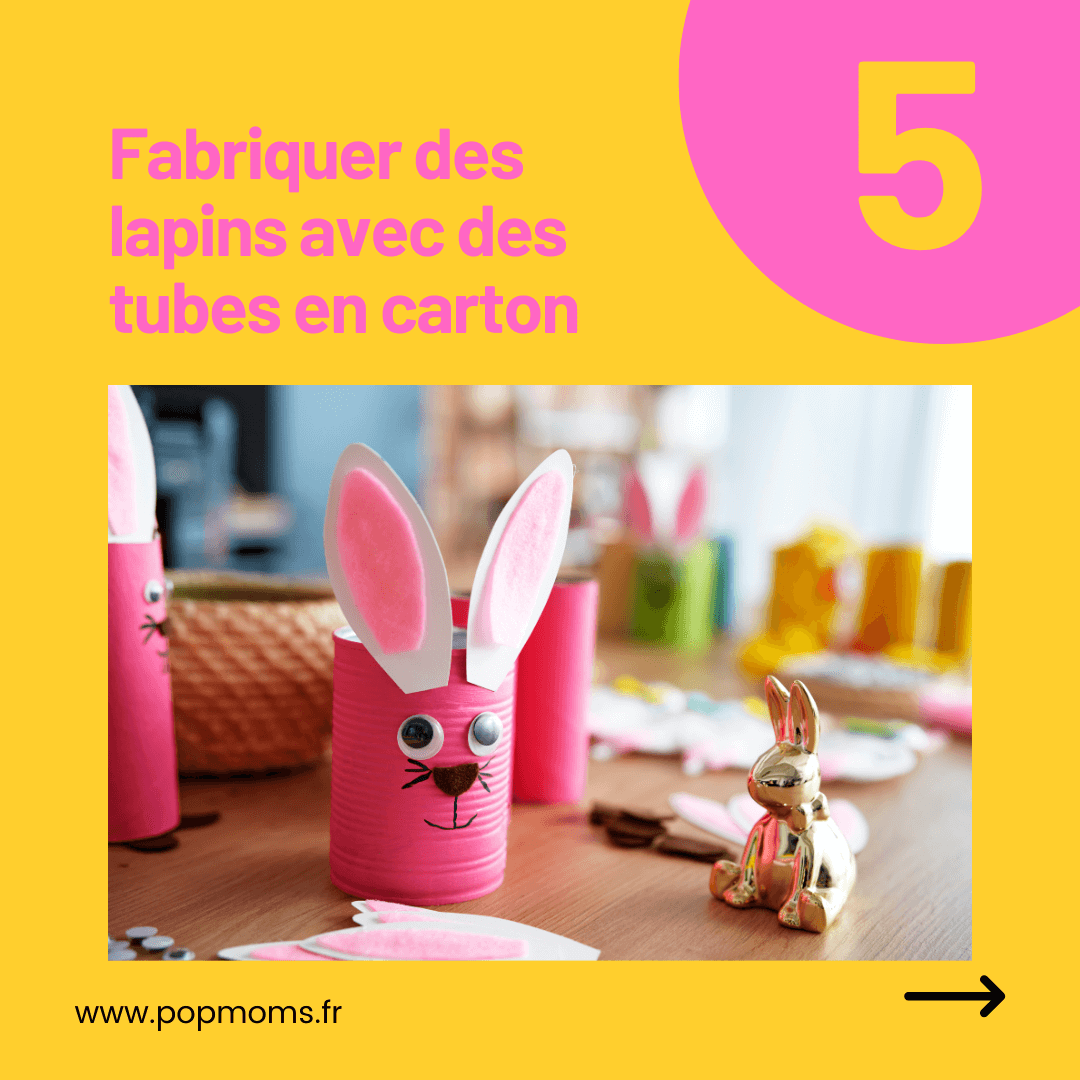 Pour la fête de Pâques, fabriquez des lapins avec des tubes en carton !