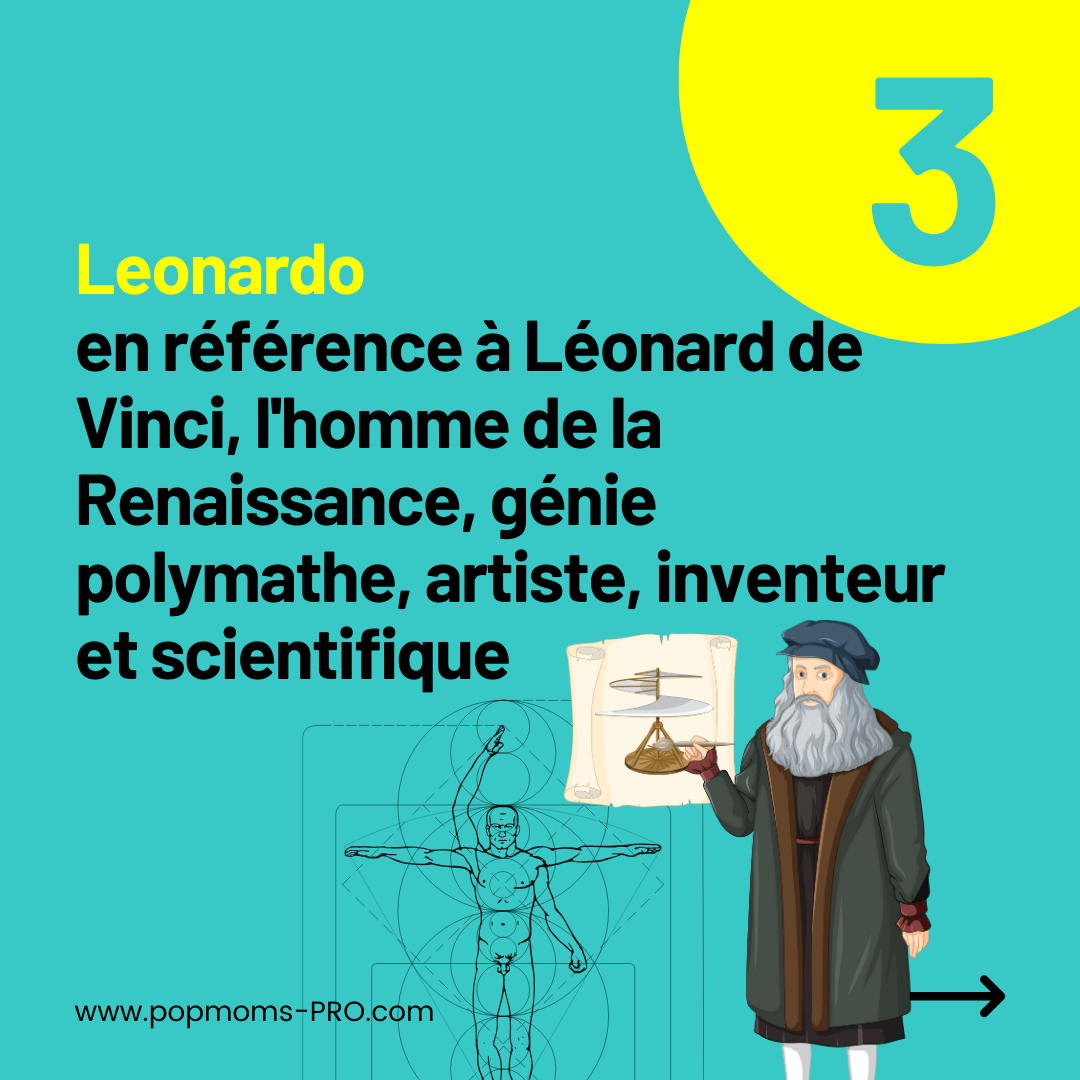 Leonardo :
... En référence à Léonard de Vinci, l'homme de la Renaissance, génie polymathe, artiste, inventeur et scientifique.