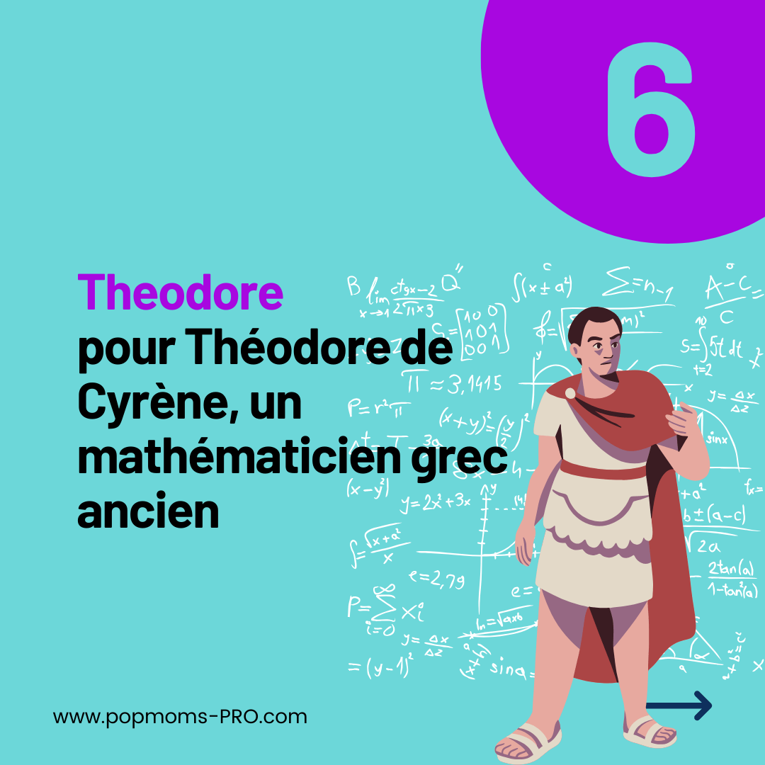 Theodore :
... en hommage à Théodore de Cyrène, un mathématicien grec ancien.