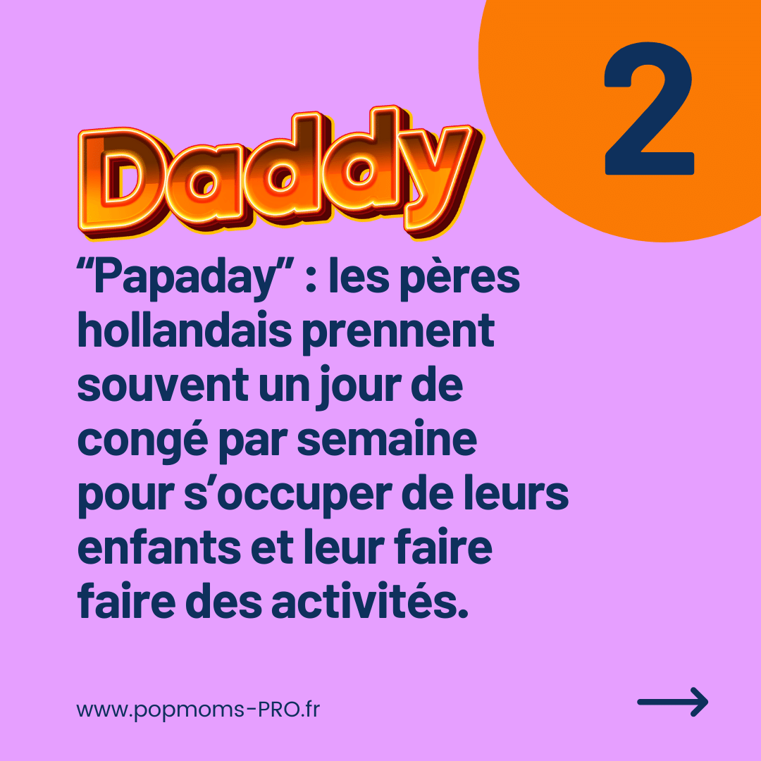 “Papaday” : les pères hollandais prennent souvent un jour de congé par semaine pour s’occuper de leurs enfants et leur faire faire des activités.